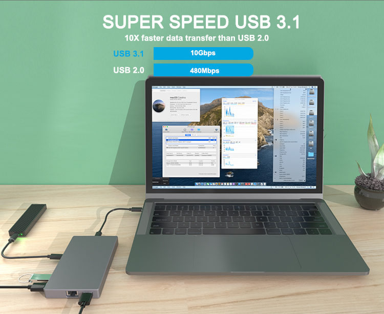 USB-C Hub with NVMe SSD Enclosure