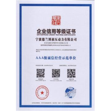 Enterprise credit rating certificate