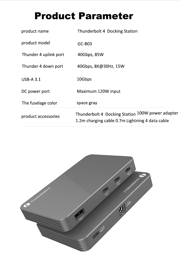 Charging Single 8K Thunderbolt 4 Docking Station