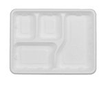 Square Bagasse Tray with 4-Compartment