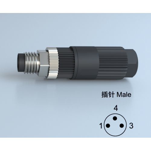 M8 Round Plug -Stecker