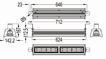 Under cabinet LED strip light 100W