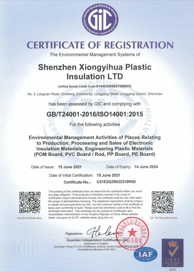 Environment Management System Certificate-ISO4001