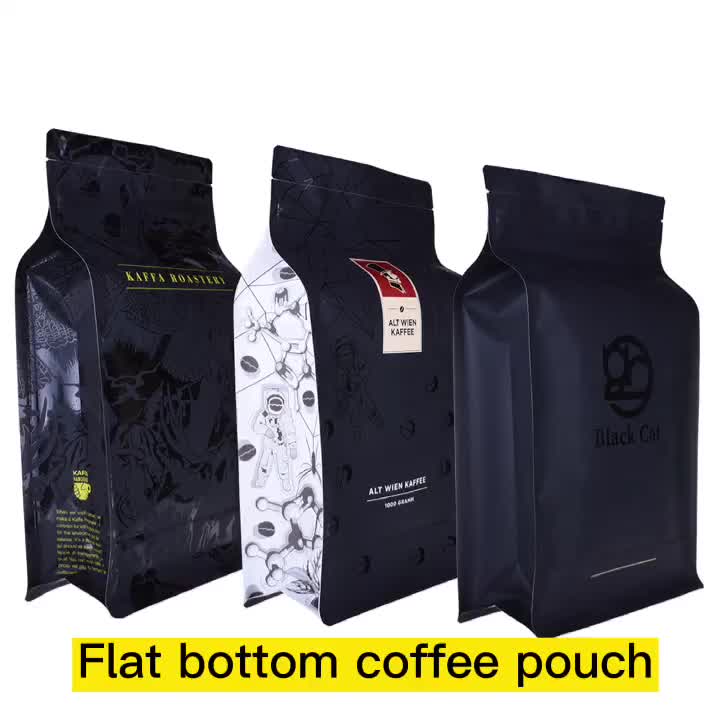 bolsa de café de fondo plano