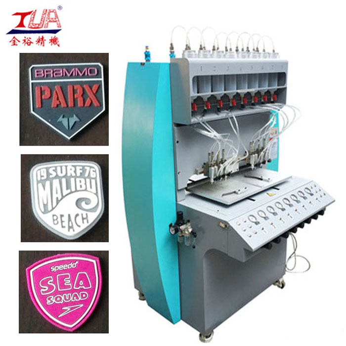 rubber pvc labels patches making process, plastic rubber trademark whole production line