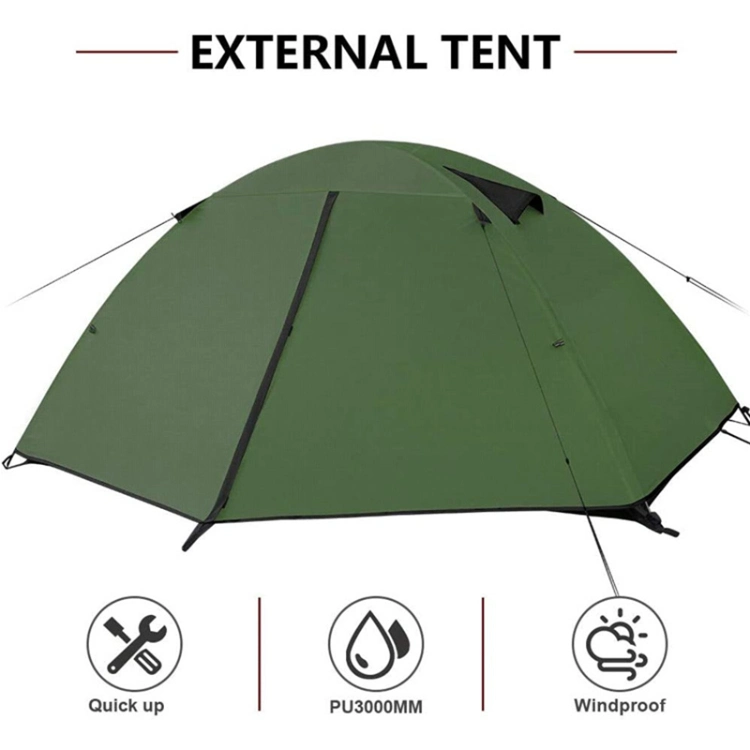 Custom 2/3/4 Person Professional Waterproof Lightweight Backpacking Folding Tent for Outdoor Camping