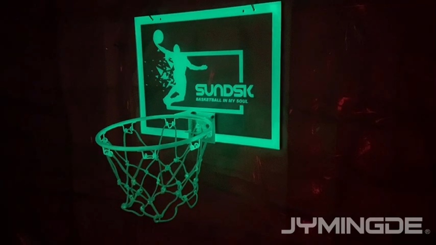 Hot sale Light up customize printed glow in the dark luminous PC PVC mini basketball hoop with kick ball1