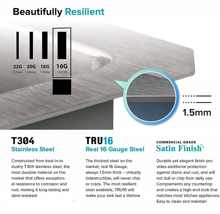 Полированная раковина из нержавеющей стали polished stainless steel sink