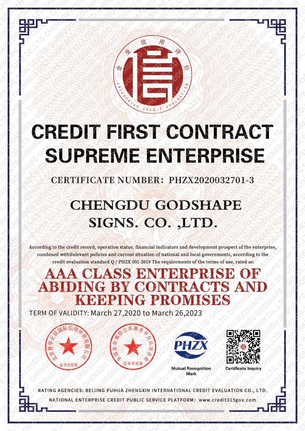 CREDIT FIRST CONTRACT SUPR