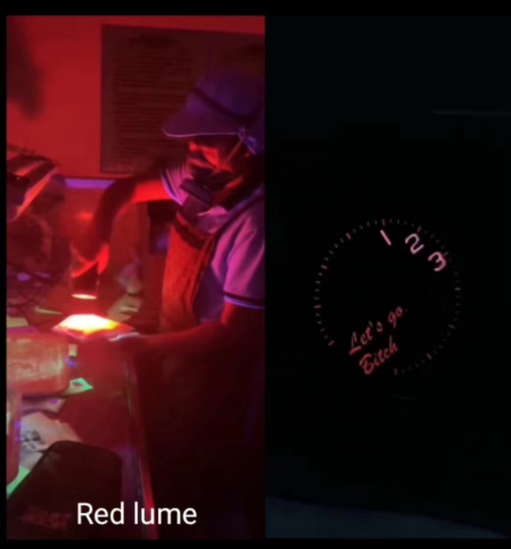 Red lume for watch dial