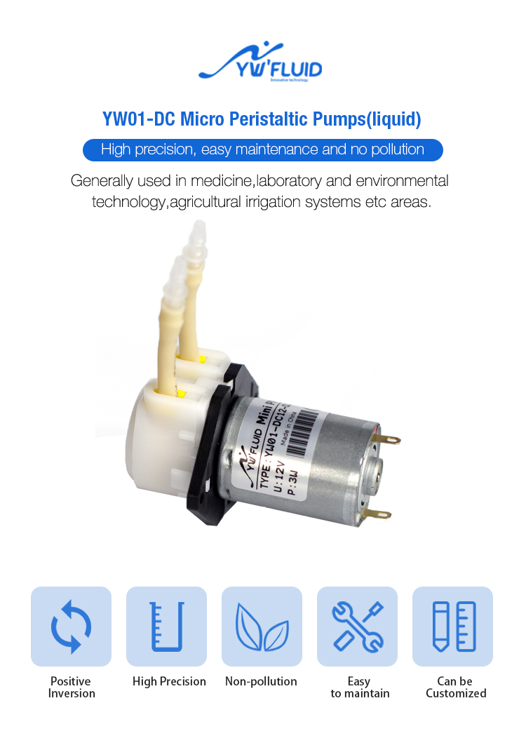 CE Sertifikalı Elektrikli 12V Peristaltik Mini Dağıtım Kimyasal Pompaları
