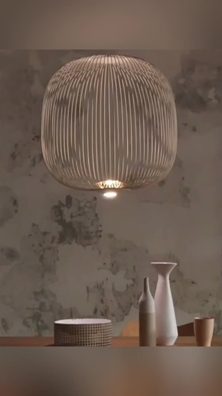 Metal cage pendant lights