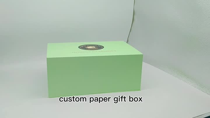 caja de regalo de té personalizado magnético verde