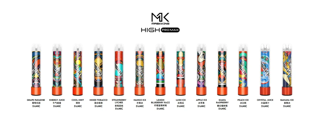 Vente en gros Maskking High PRO Max 1500 Puffs LED Light Vape jetable