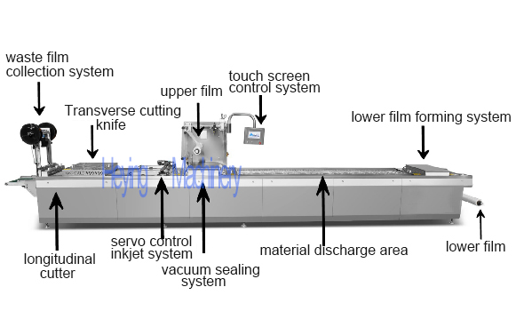 Automaticx stretch film vacuum packaging machine 