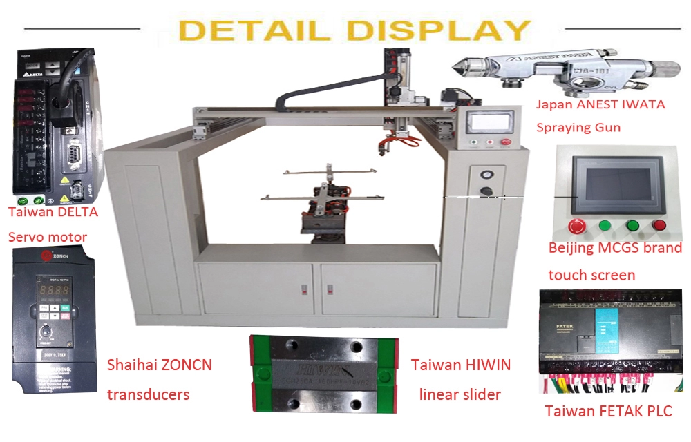 Attrezzatura a spruzzo automatica alternativa a cinque assi / macchina per verniciatura a spruzzo automatica