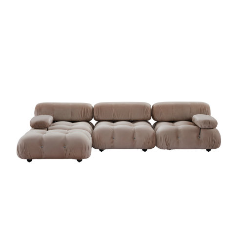 Modular sofa with freely adjustable backrest