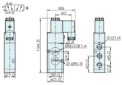 4M310-08 Airtac Type 5-weg 2-positie Namur-magneetventiel 0