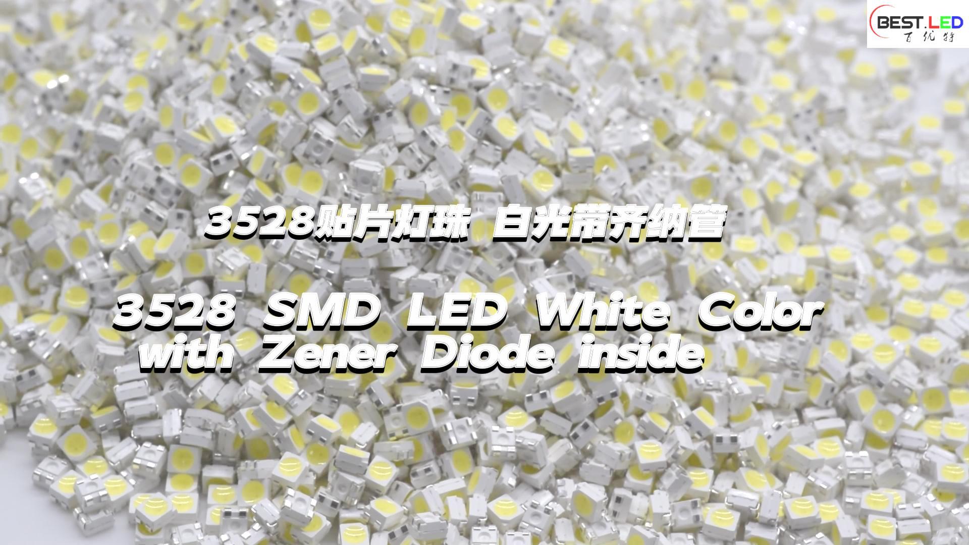 3528 SMD LED LED WHITE با DIODE ZENER در داخل