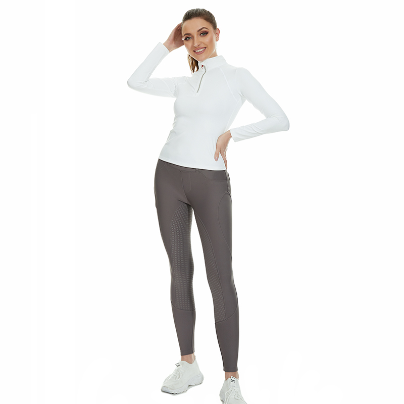 white horse riding base layer