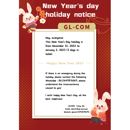 Aviso de férias do dia de ano novo GL-Com
