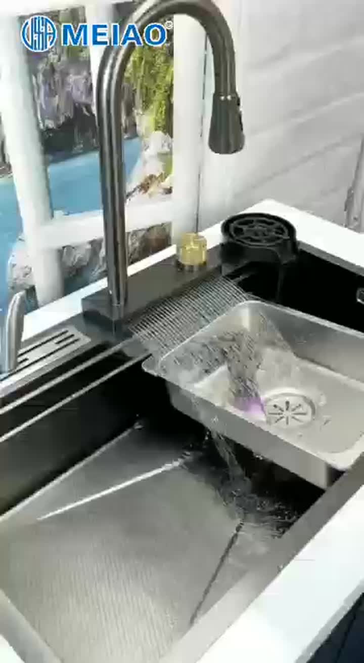 waterfall kitchen sink