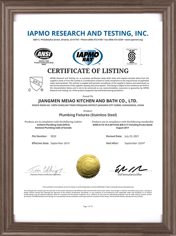 IAPMO RESEARCH AND TESTING INC