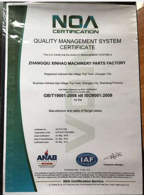 quality management system certificate