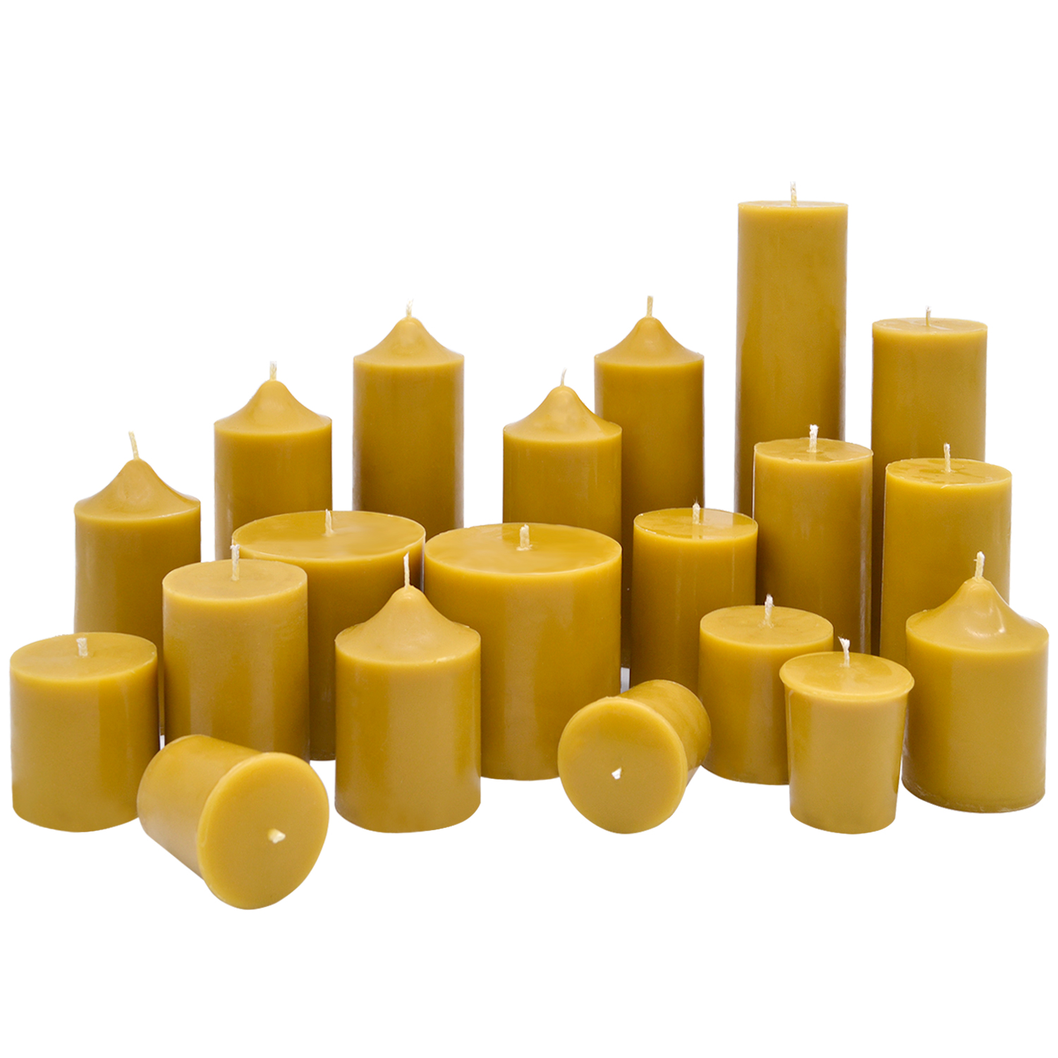 Beeswax pillar taper candles