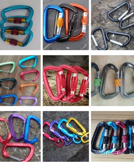 WATOWER screw gate carabiner for Climbing, 30KN, Aluminum alloy #7075, 116*69mm, Blue supplier