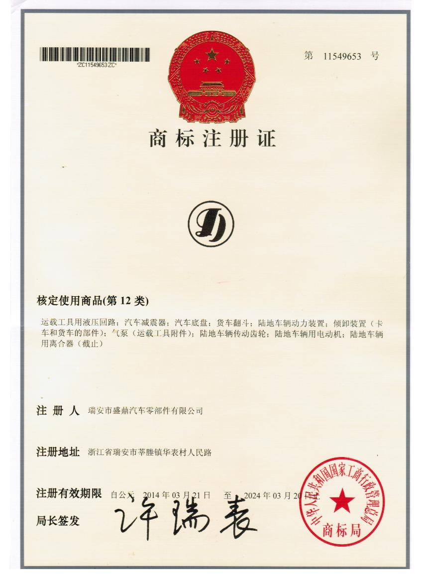 Trademark certification-SD