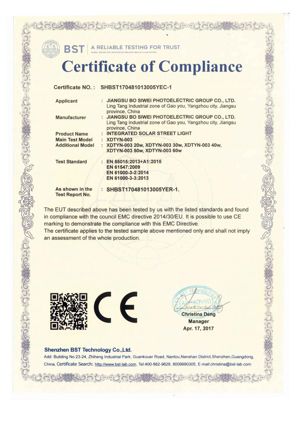 Certificate of Compliance