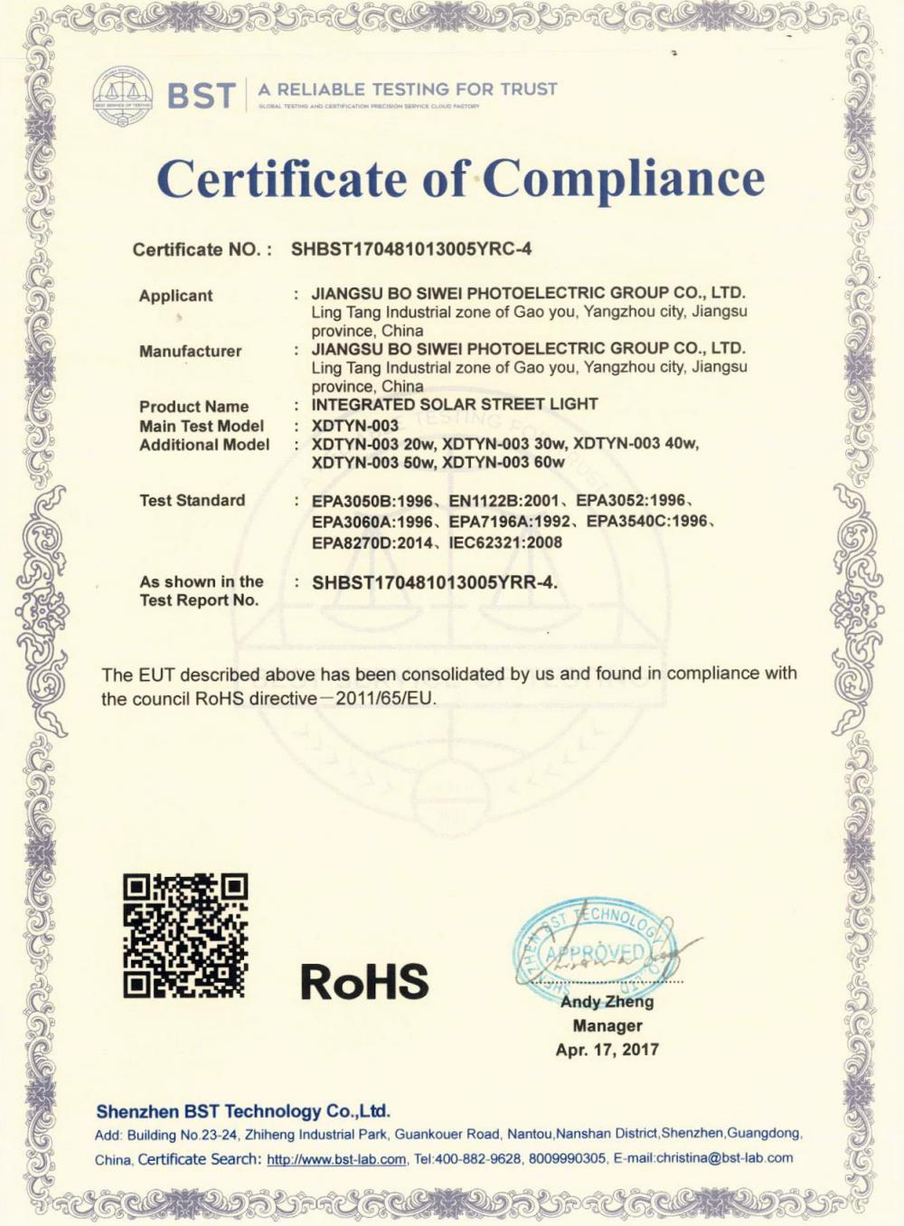 Certificate of Compliance