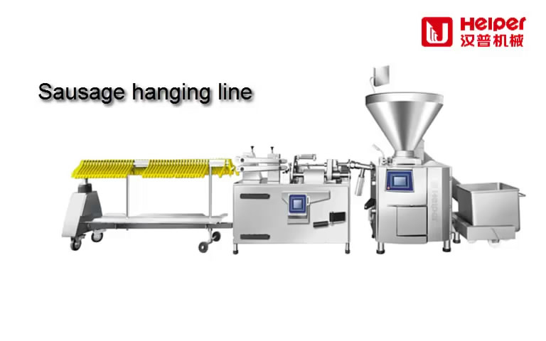 Sausage Making and Production-sausage linking system, sausage hanging line