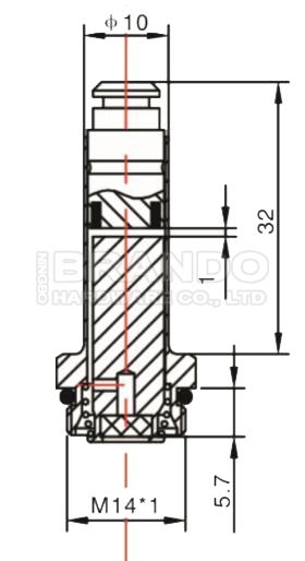 Трубопровод плунжера соленоидного типа Mecair CP1 / 4 в сборе для мембранного импульсного клапана VNP 200/300/400/500/600/700