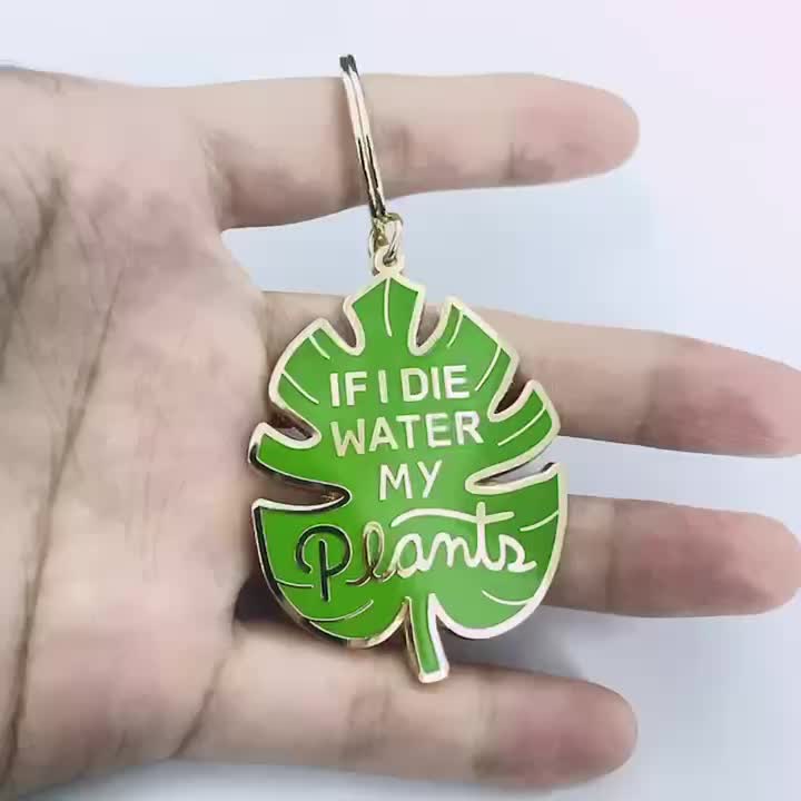 Keychain Enamel Custom Reka Bentuk Daun