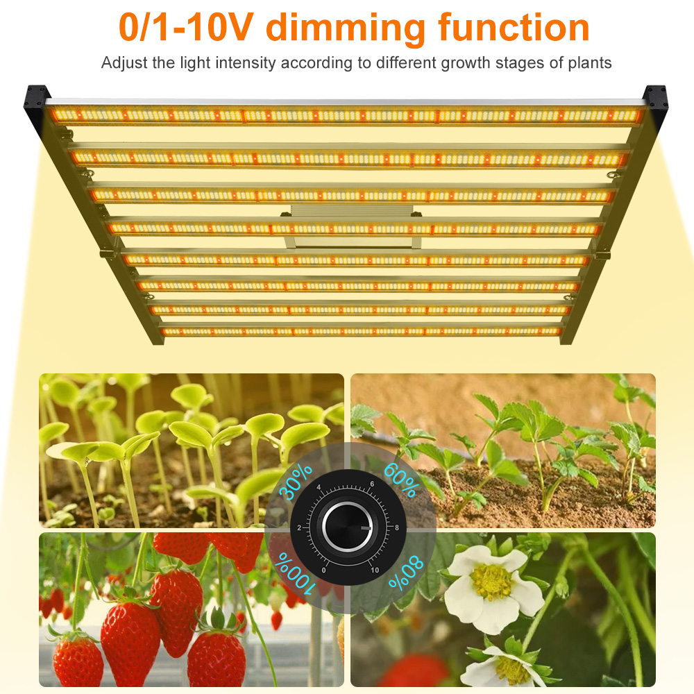 Phlizon 640w Foldable 8 Bars Samsung Full Spectrum Folding Led Grow Light for Indoor Hydroponics Bar Strip Plant Growth Lamp