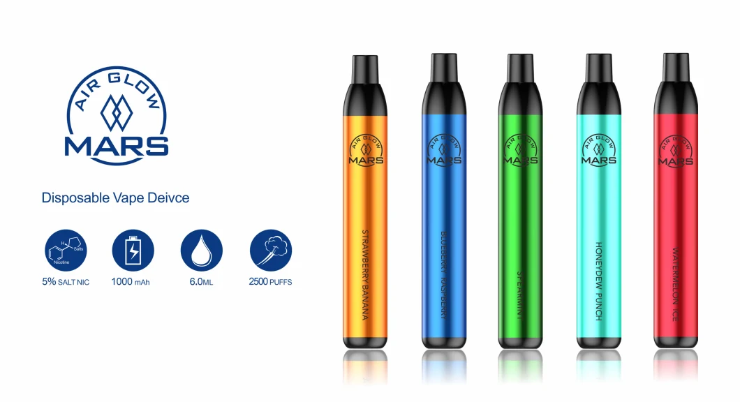 Προσαρμοσμένη pod puff 1000 mAh 6 ml e υγρή χωρητικότητα 2500 ρουφηξίες μίας χρήσης ηλεκτρονικό τσιγάρο