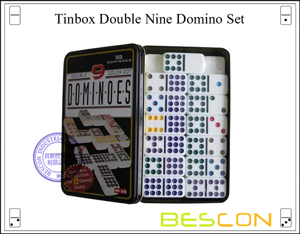 Tinbox Double Nine Domino Set