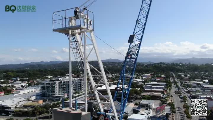 Guindaste de torre de luffing.