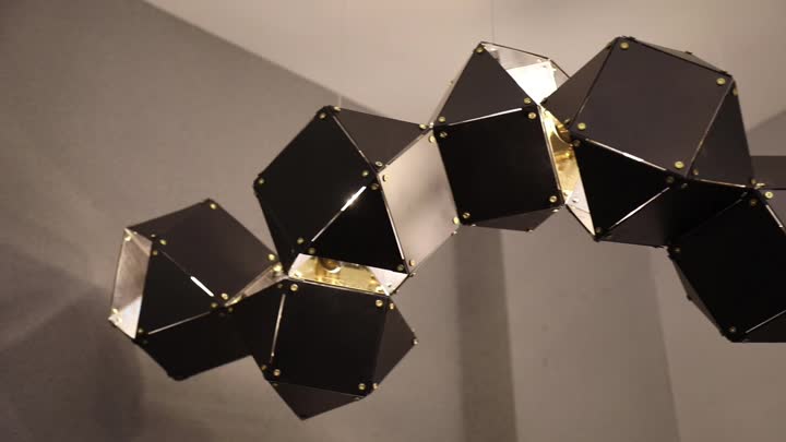 Black gold Rubik's Cube box E14 pendant light