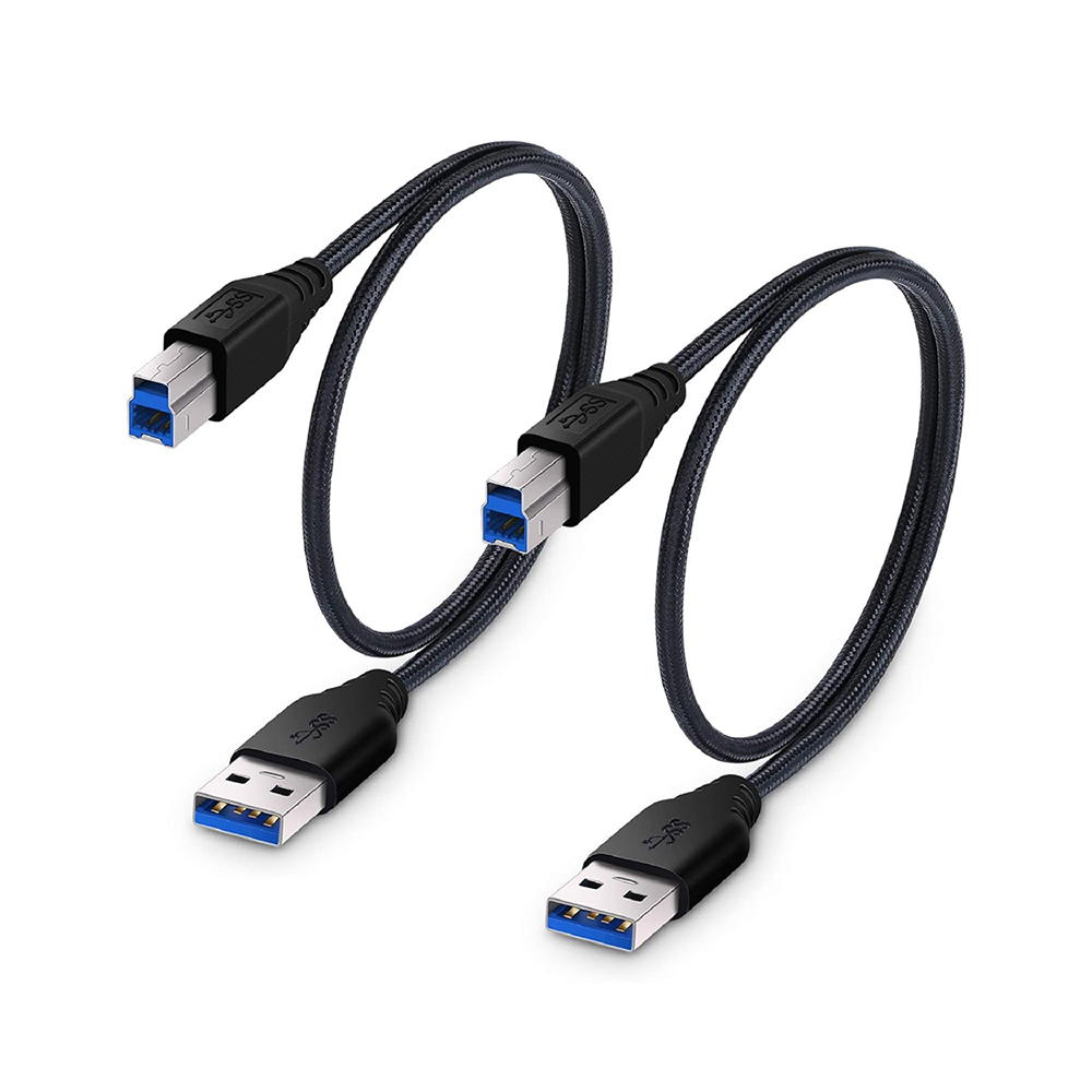 USB 3.0 A Male to Type B Male Braided Cord