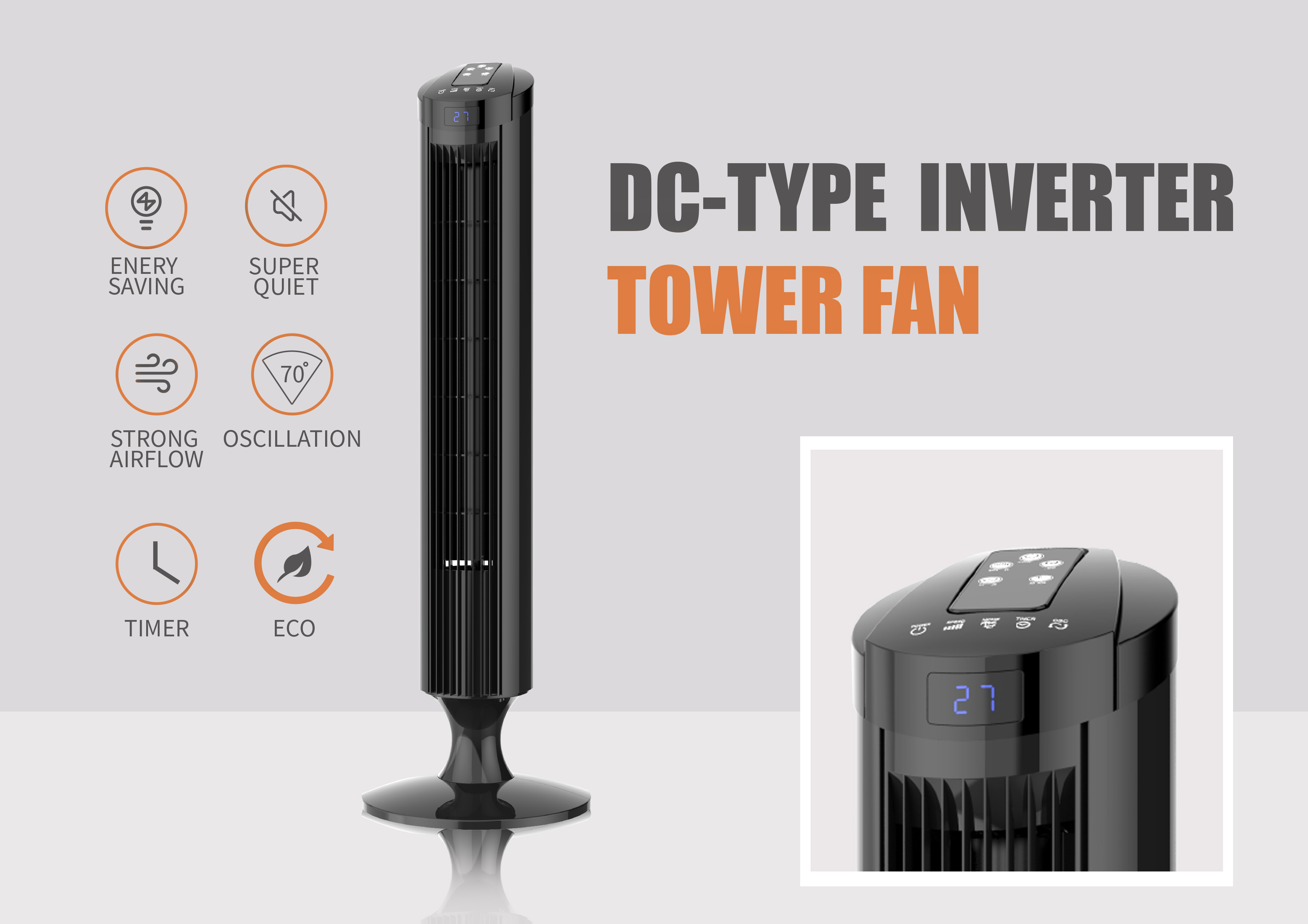 Remote control bladeless tower fan