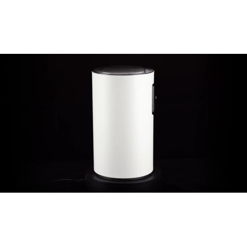 white motion sensor trash can