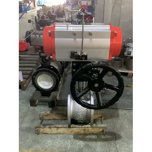 Supapă pneumatică cu bilă cu flanșă de tip V