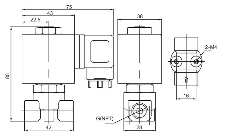 1/2'' Direct Acting Brass Solenoid Valve 2 Way Normally Closed 24V 220V 3