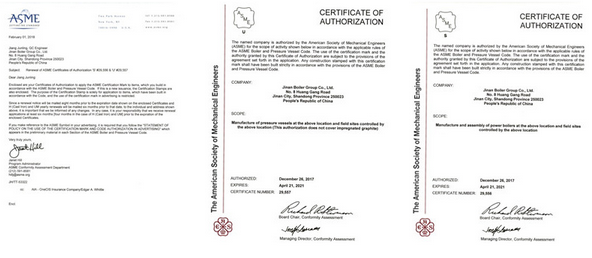 Company certificates