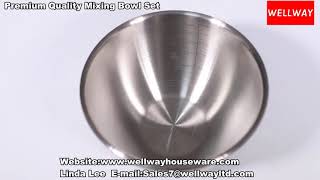 Wellway Premium Quality Stainless Steel Mixing Bowl Set