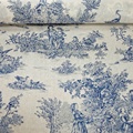 Inchiostro blu France intricate scene storiche pastorali toile de jouy tessuto per slipcovers1