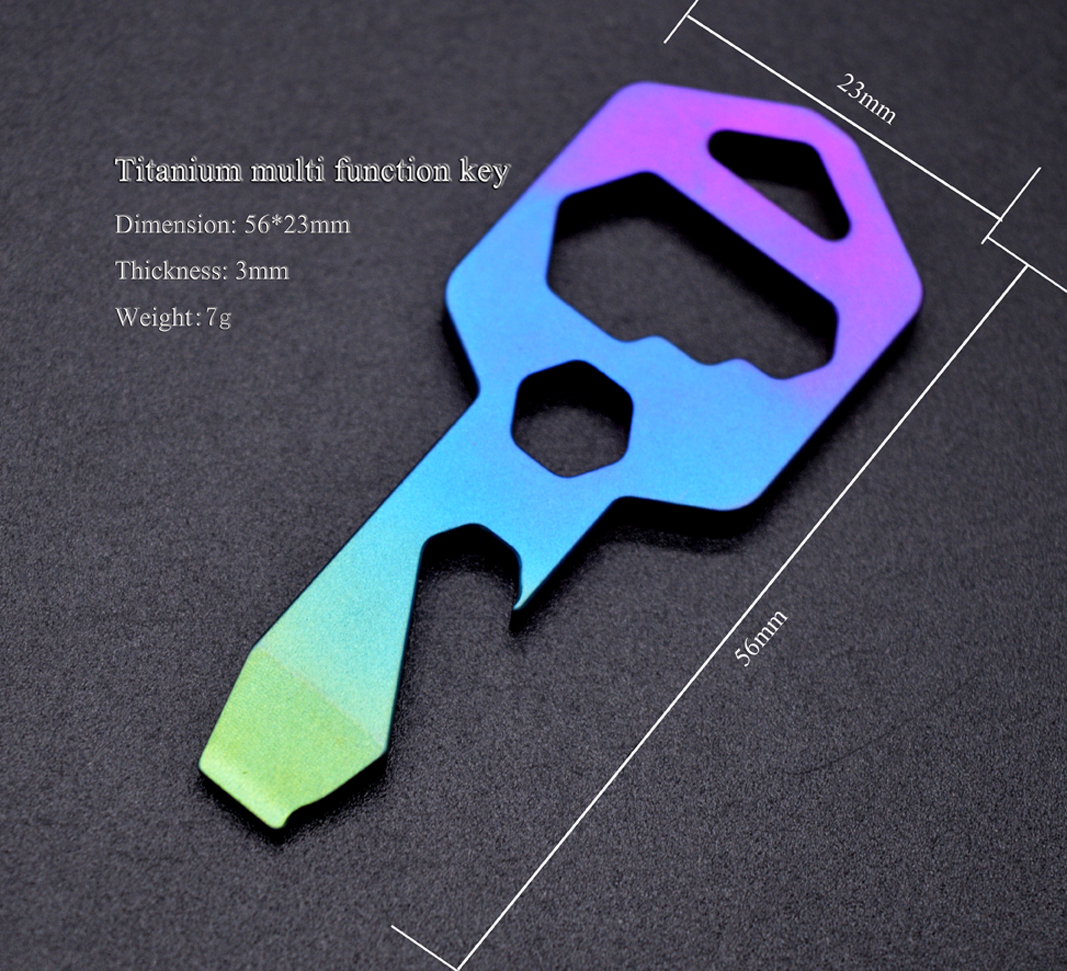outil multi porte-clés en titane titanium keychain multi tool